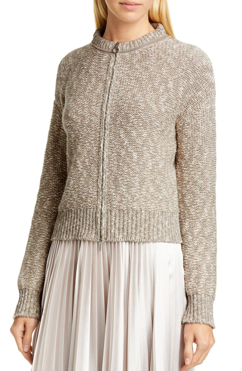 Fabiana Filippi Marled Metallic Cardigan, Alternate, color,