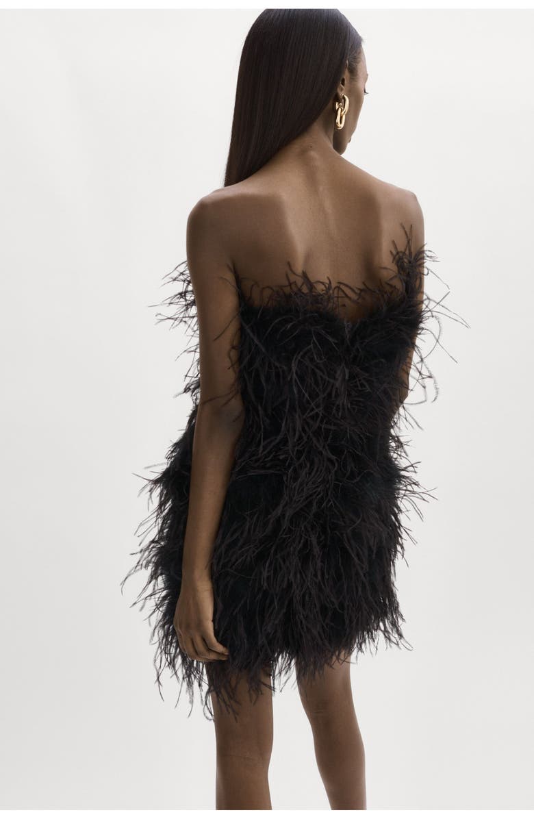 LAMARQUE Triana | Feather Dress, Alternate, color, Black