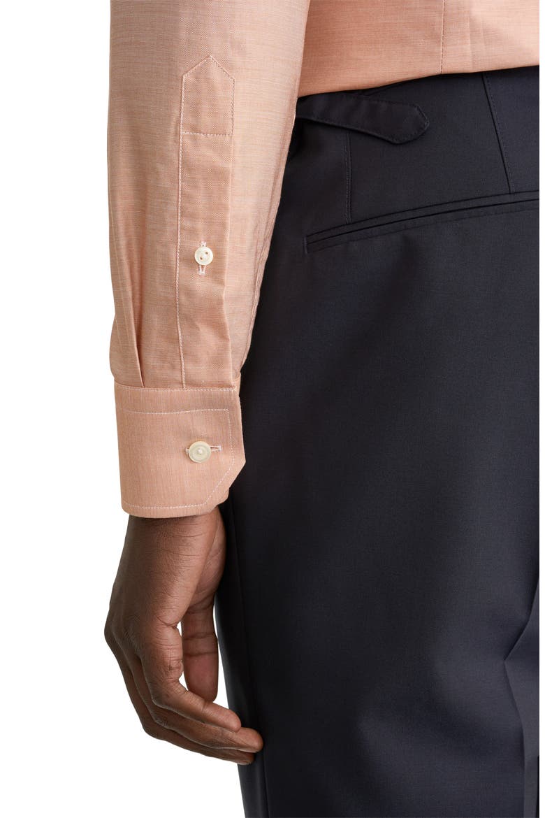 Slim Fit End-on-End Cotton Shirt, Alternate, color, MEDIUM ORANGE