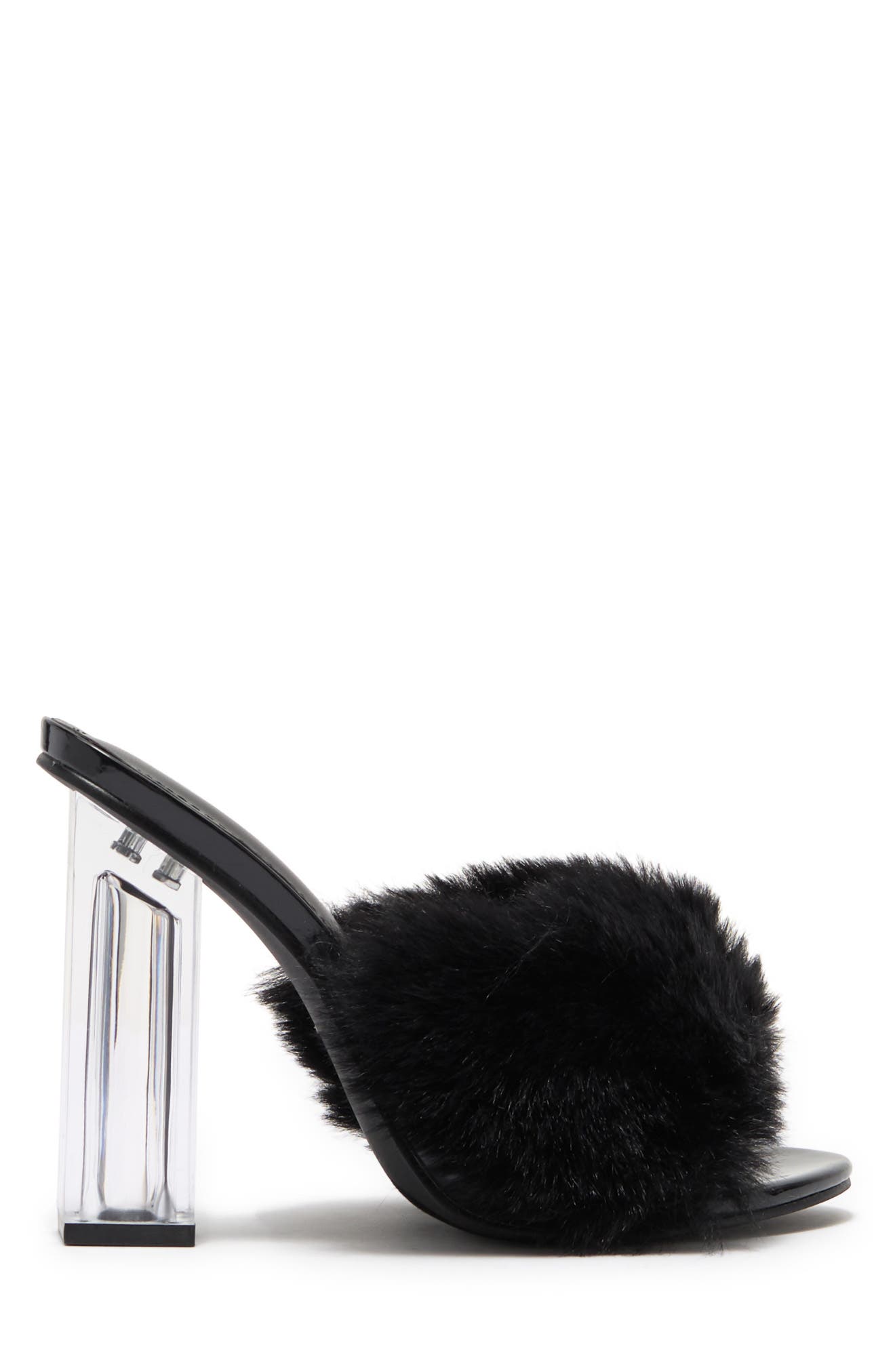 CAPE ROBBIN Kurberry Faux Fur Sandal, Alternate, color, 