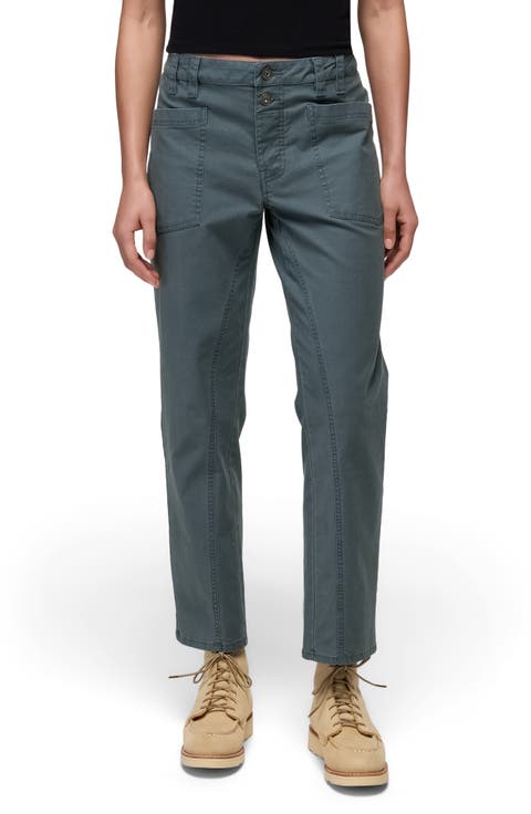 Suton Mid Rise Organic Cotton Blend Ankle Pants