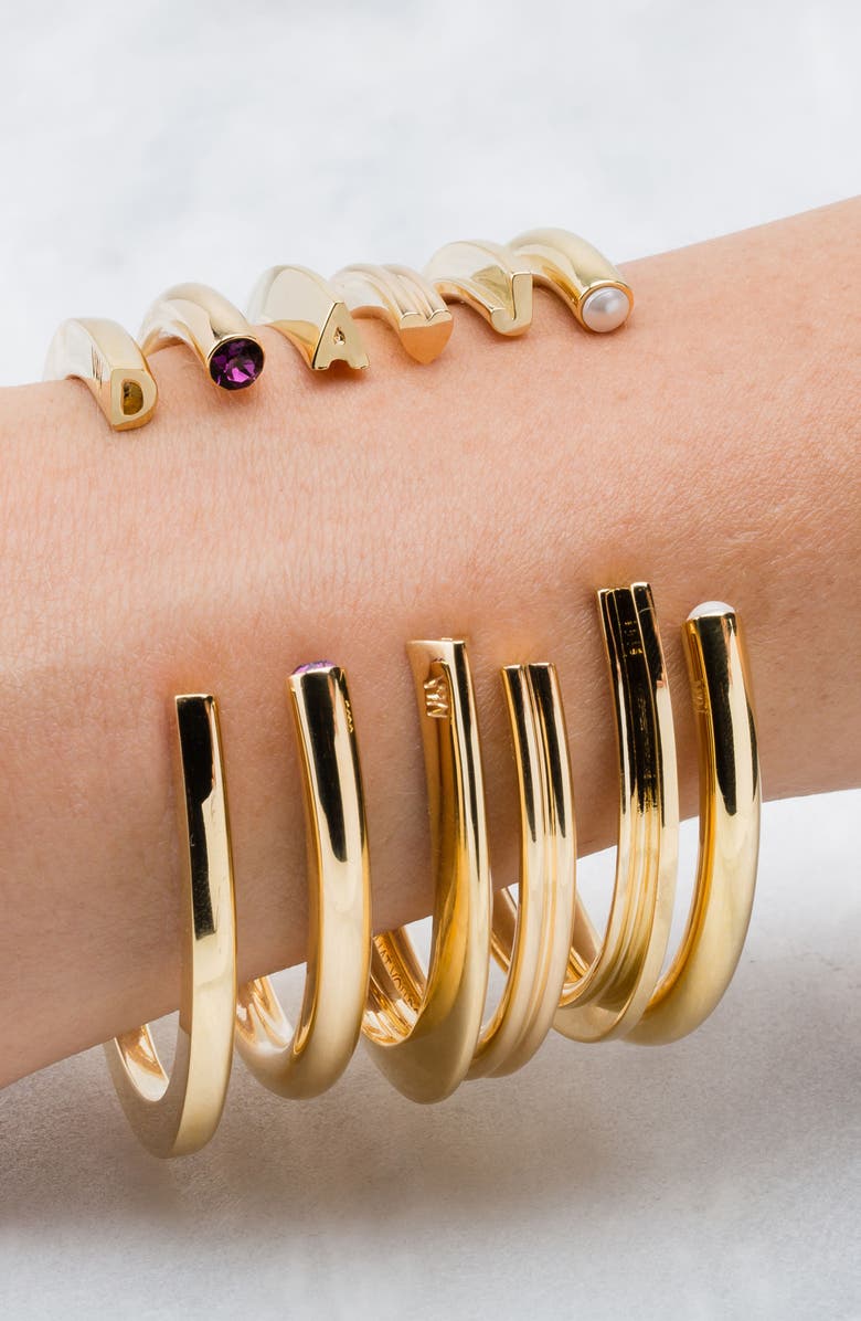 STELLA VALLE Initial Cuff, Alternate, color,