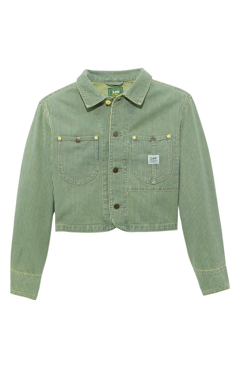 Lee x Crayola Cropped Chore Jacket, Alternate, color, Lemon Yellow Stripe