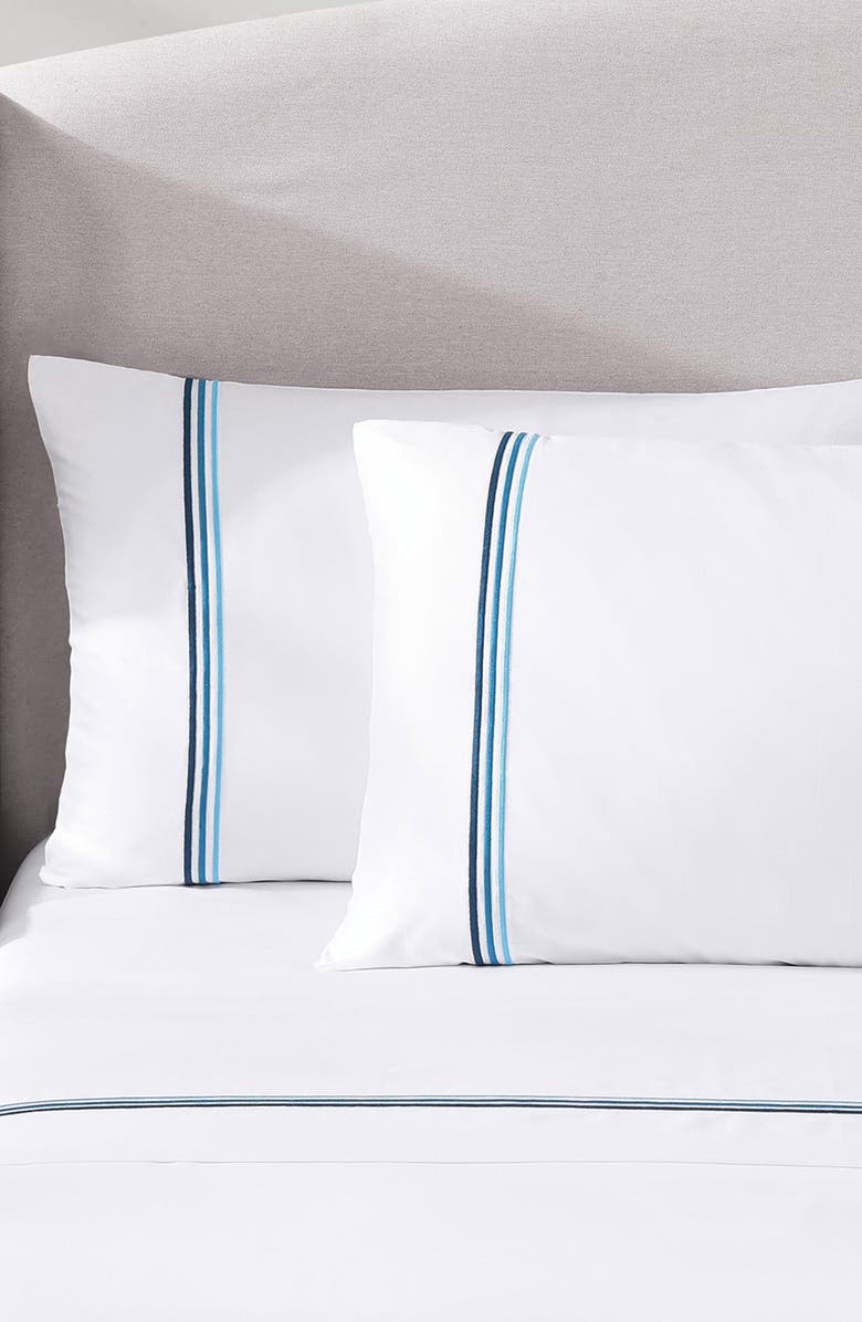 Pure Parima 700 Thread Count Egyptian Cotton Sateen Bratta Embroidery Triple Luxe Sateen 4-Piece Sheet Set, Alternate, color,