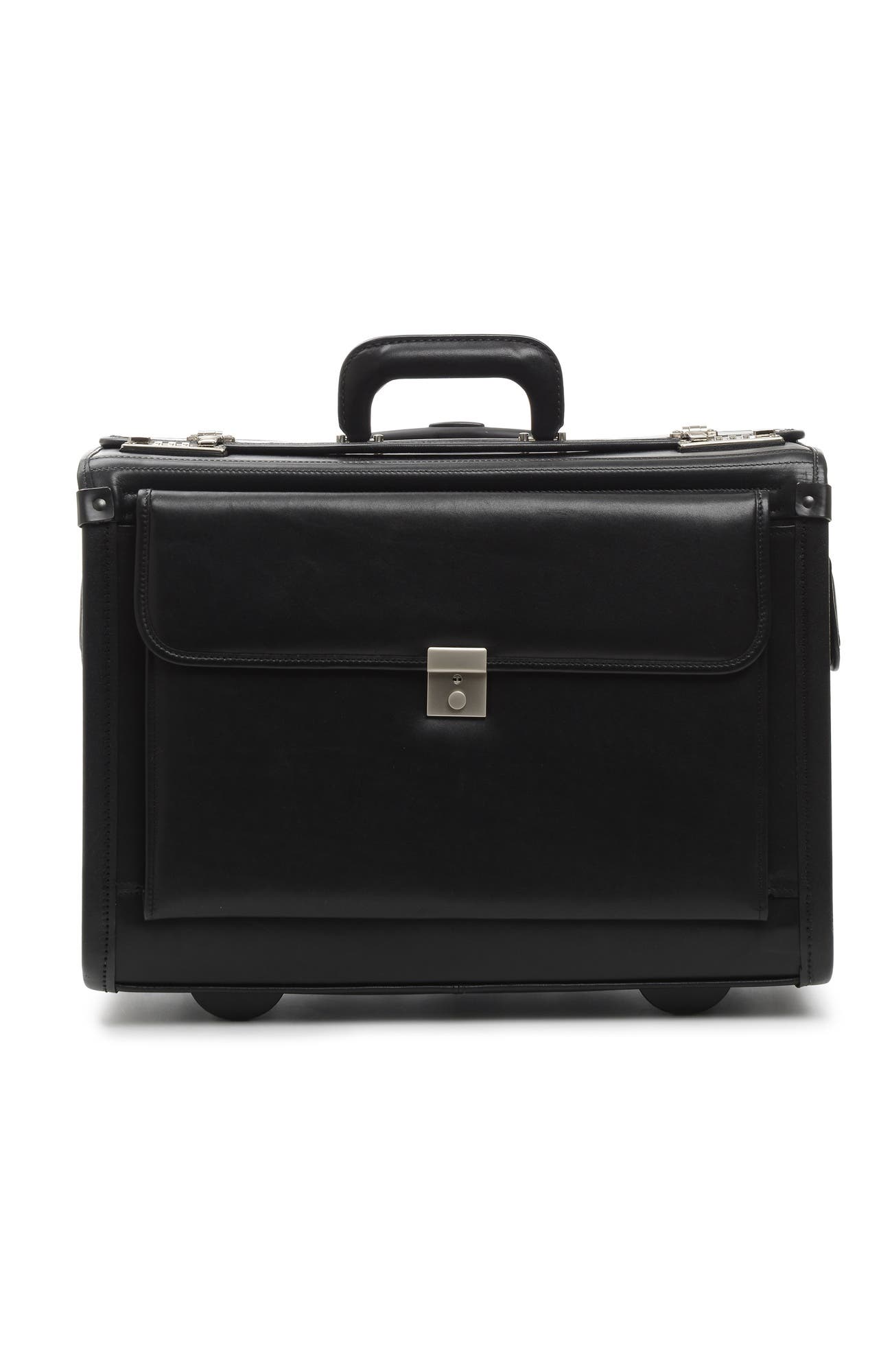 MobileMax 18" Wheeled Leather Catalog Case, Alternate, color, Black