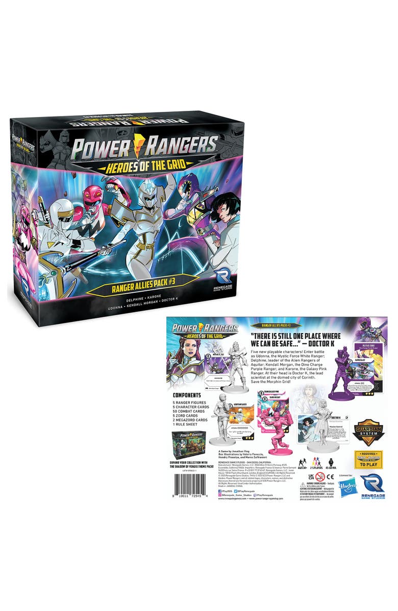 Renegade Game Studios Power Rangers Heroes Of The Grid Ranger Allies Pack #3 Expansion, Alternate, color,