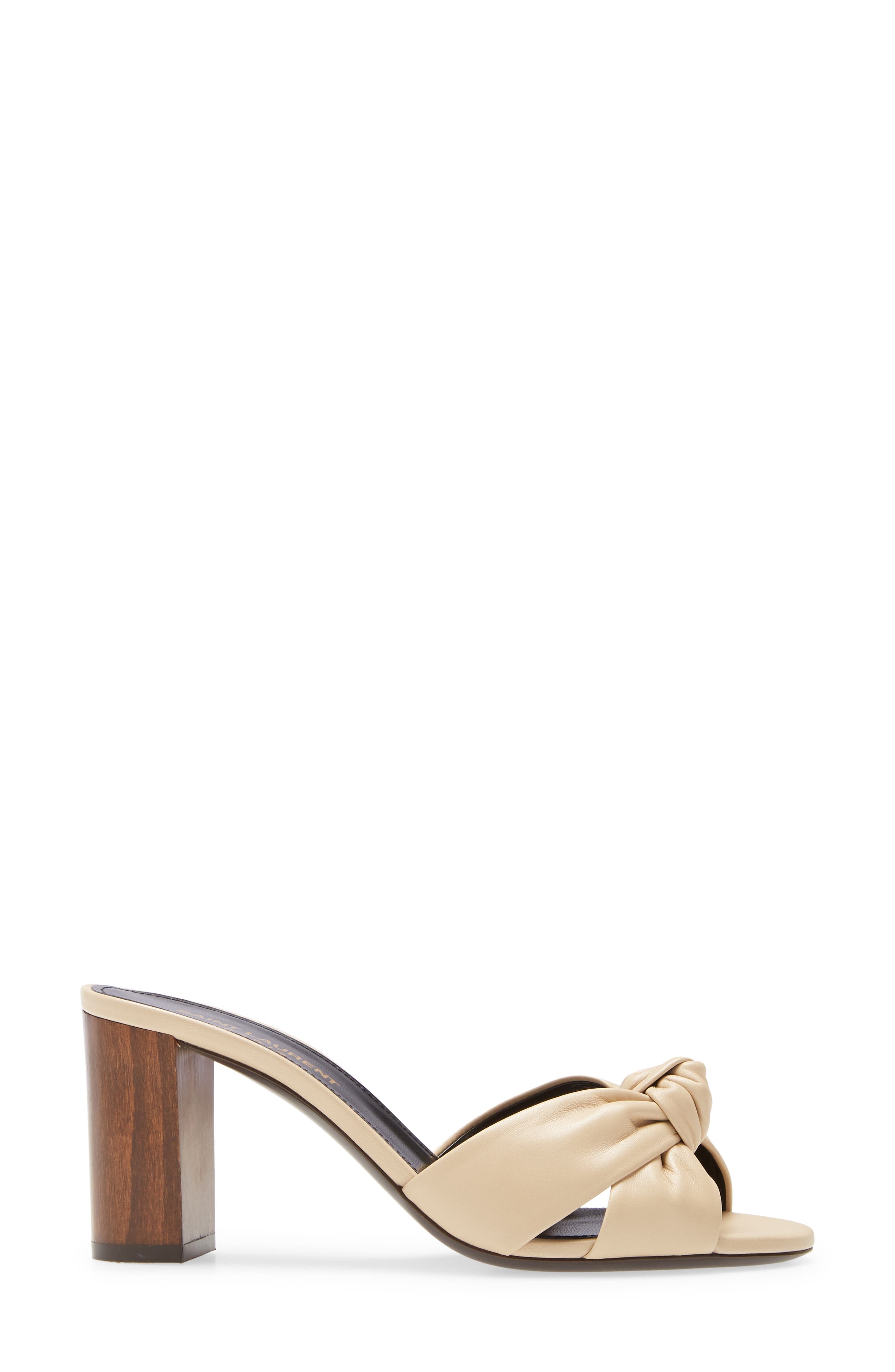 Saint Laurent Bianca Knot Slip-On Sandal, Alternate, color, 