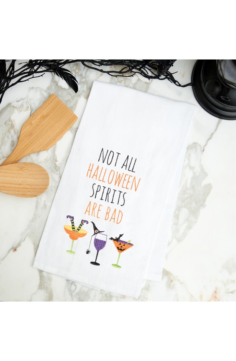 C&F Home Halloween Sprits Cotton Embroidered Flour Sack Kitchen Towel, Alternate, color, White
