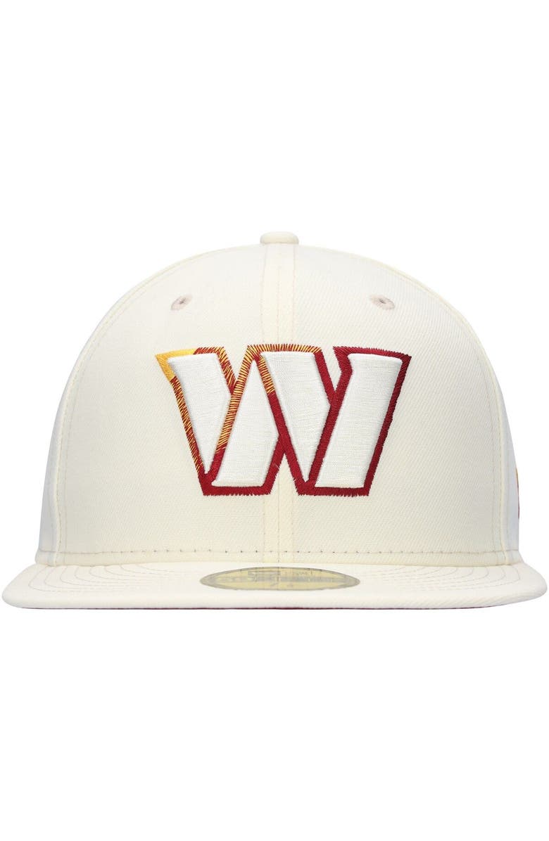 New Era Men's New Era Cream Washington Commanders Chrome Color Dim 59FIFTY Fitted Hat, Alternate, color, Cream