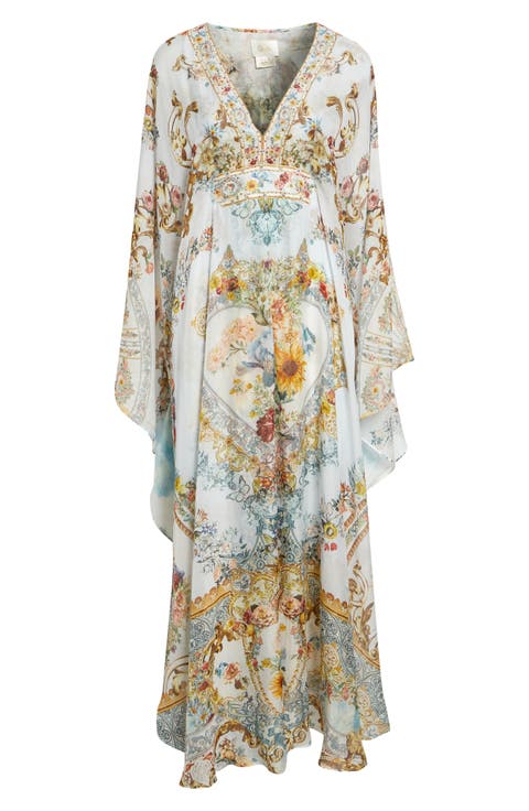 Seville Sweetheart Long Sleeve Silk Caftan