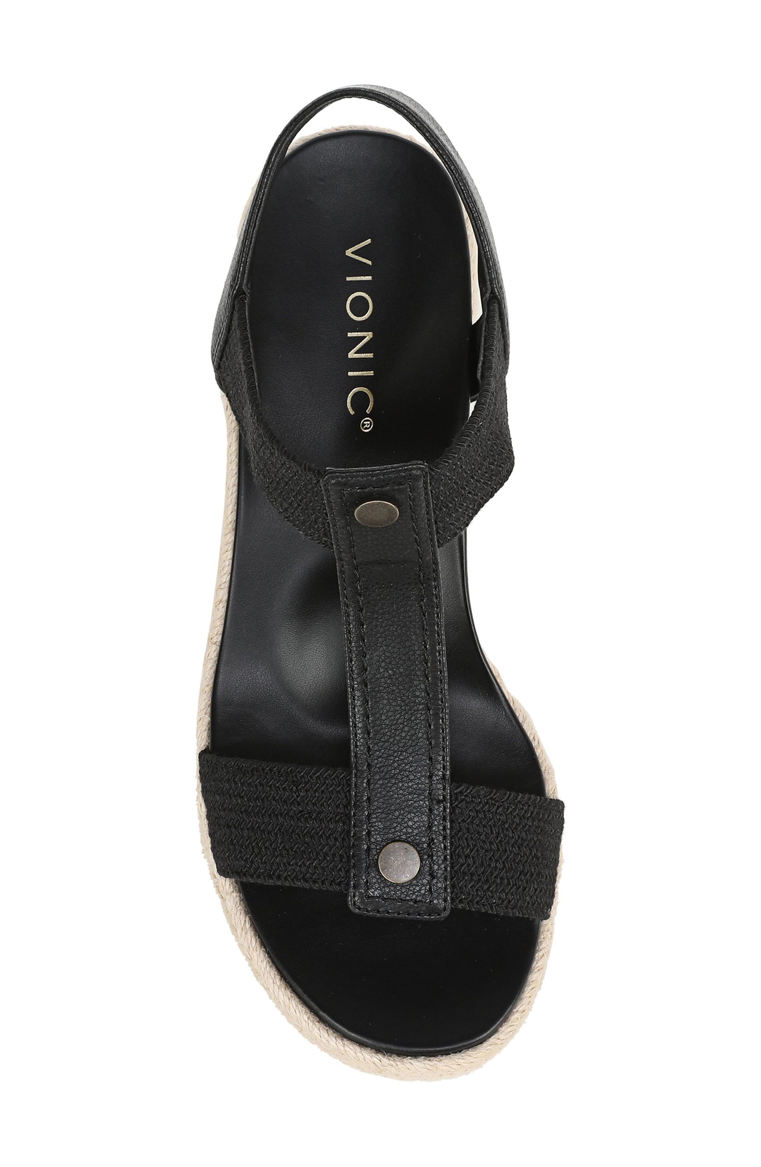 Vionic Calera Wedge Sandal, Alternate, color, Black