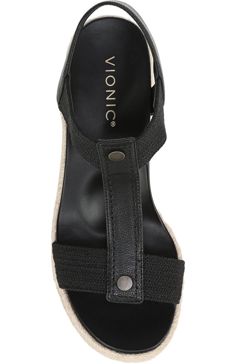 Vionic Calera Wedge Sandal, Alternate, color, Black