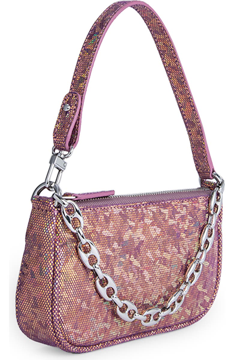 By Far Mini Rachel Hologram Leather Shoulder Bag, Alternate, color,