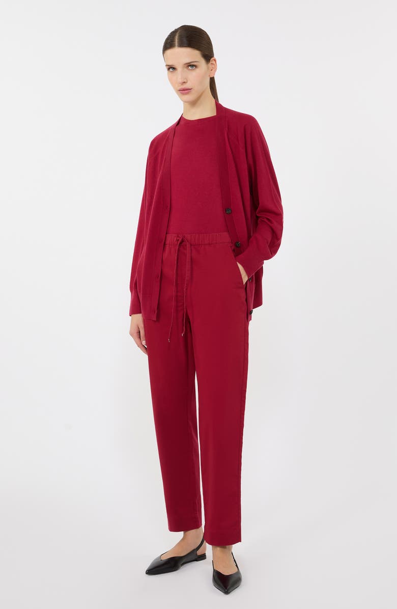 MM by Max Mara Orbita Short Sleeve Wool & Cashmere Sweater, Alternate, color, Dark Red