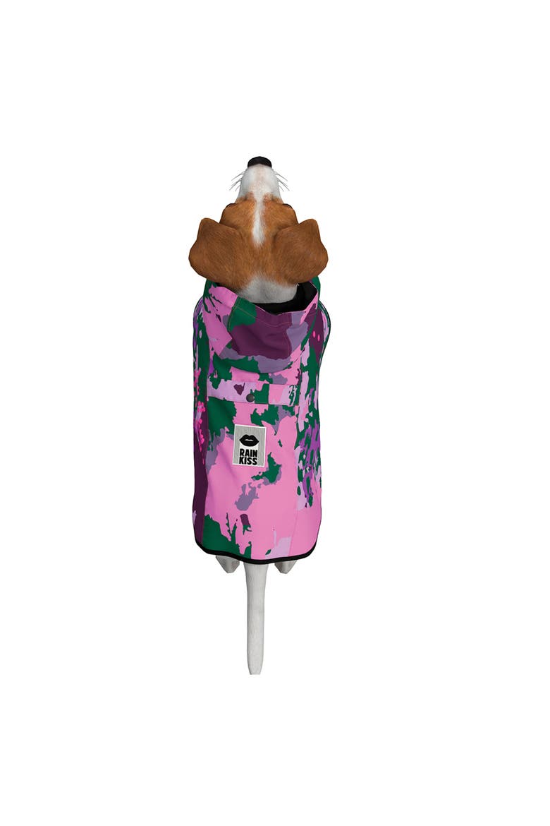 Dog Rain Poncho Digi Spring, Alternate, color, Pink