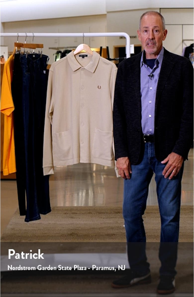 Waffle Stitch Long Sleeve Button-Up Polo, sales video thumbnail