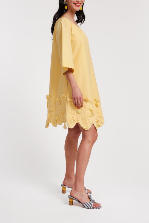 Frances Valentine Zennia Flower Hem Dress In Yellow
