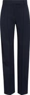 McQueen Pleated High Waist Wide Leg Tailored Wool Trousers