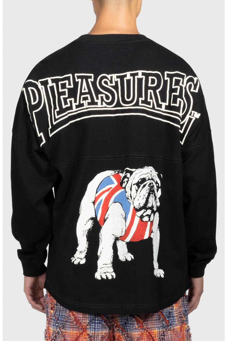 Bulldog Heavyweight Long Sleeve Graphic T-Shirt, Alternate, color, BLACK