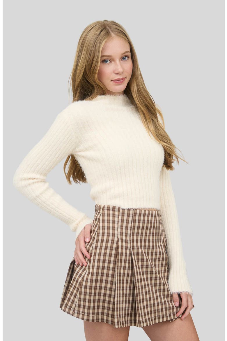 Mock Neck Crop Sweater, Alternate, color, CREAM