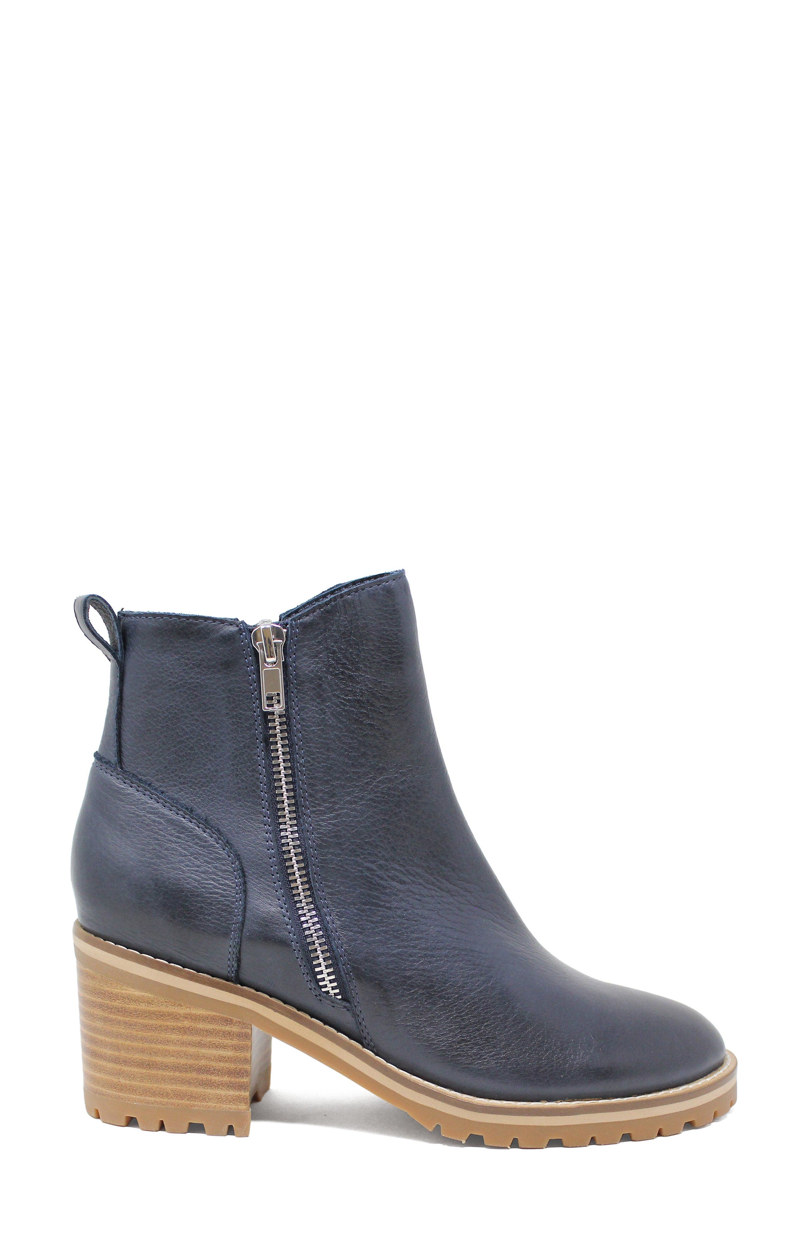 Birdi Heel Boot, Alternate, color, Navy Leather