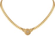 JARDIN Crystal Medallion Curb Chain Necklace