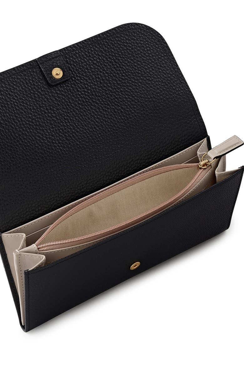 Radley Large Flap Leather Wallet, Alternate, color, Black