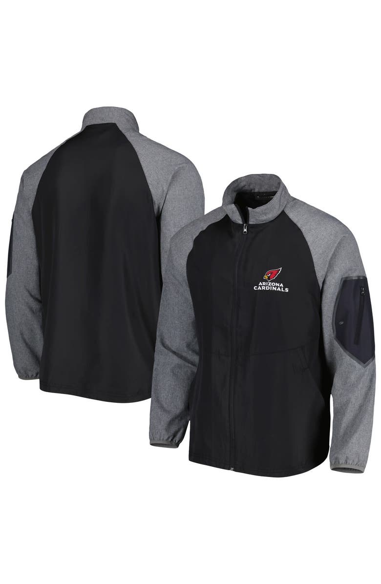 DUNBROOKE Men's Dunbrooke Black Arizona Cardinals Hurricane Raglan Full-Zip Windbreaker Jacket, Main, color, 