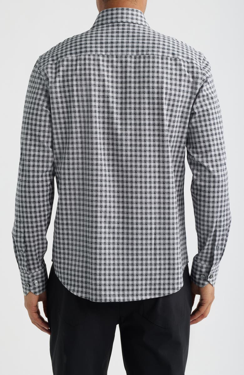 Bugatchi James OoohCotton<sup>®</sup> Gingham Check Button-Up Shirt, Alternate, color, Platinum