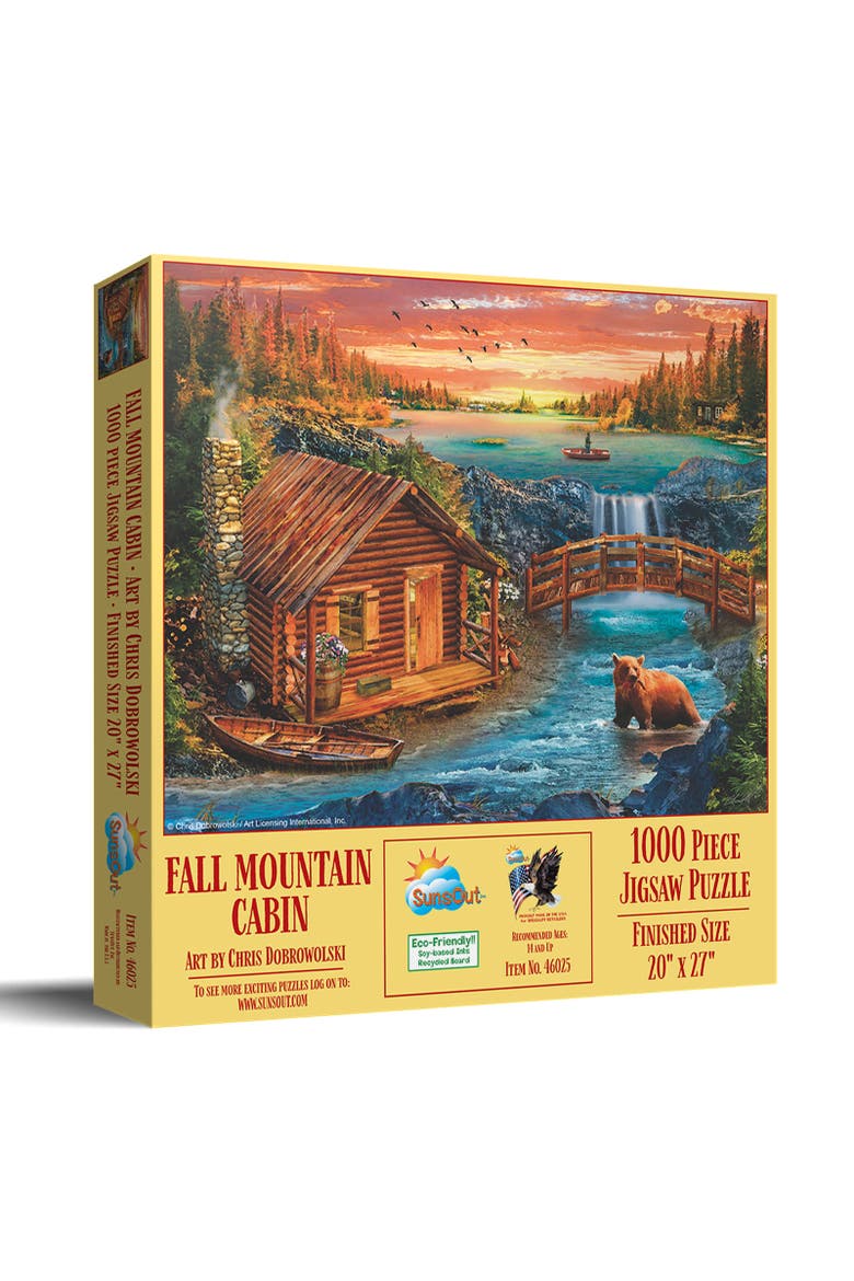 Fall Mountain Cabin 1000 piece Jigsaw Puzzle for Adults, Main, color, Multicolor