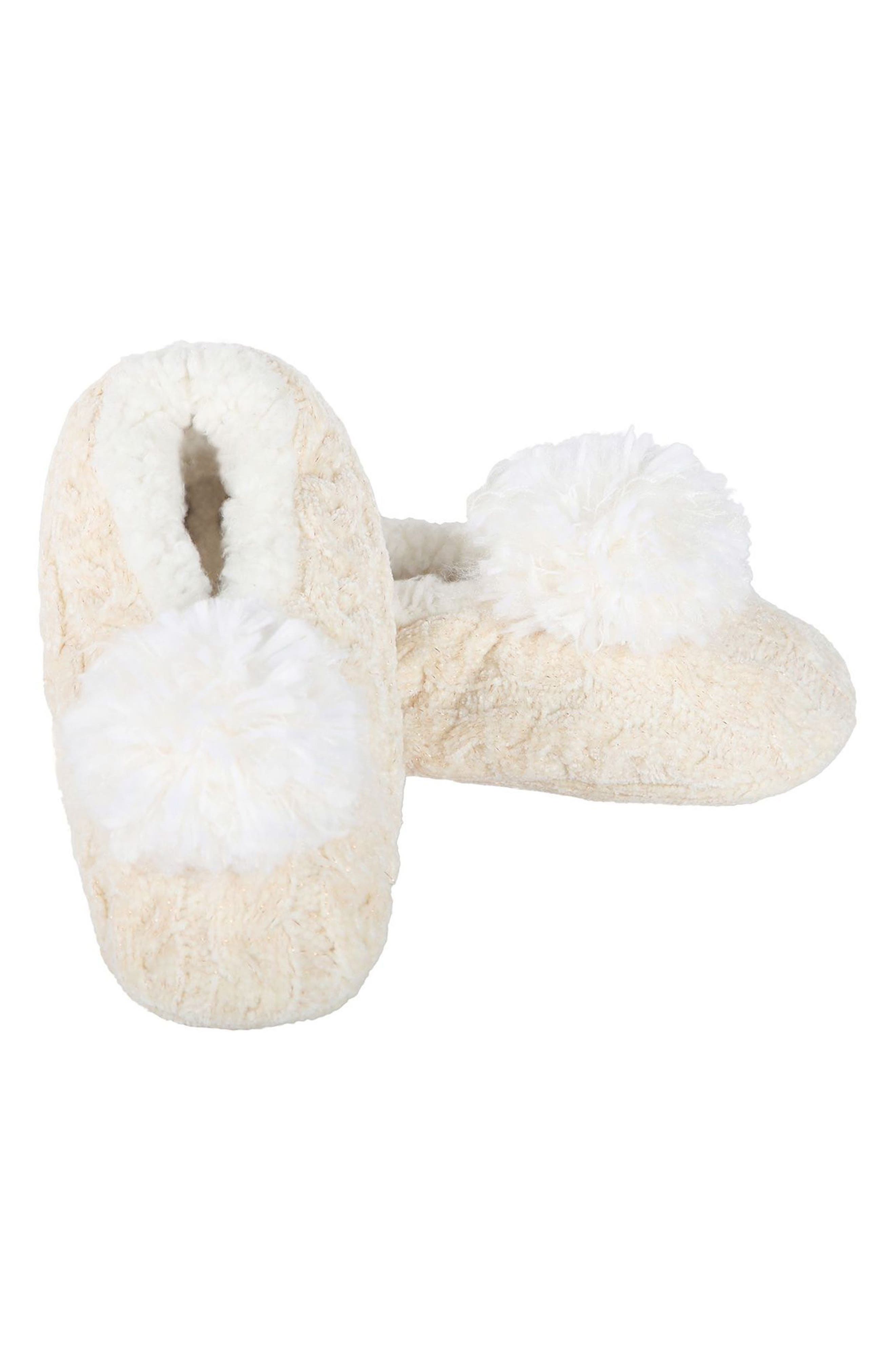 Cable Chenille Slipper Socks, Alternate, color, IVORY