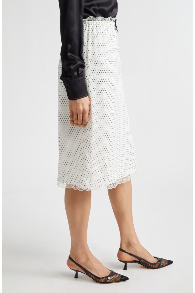 Gender Inclusive Celerie Polka Dot Silk Slip Skirt, Alternate, color, IVORY/ BLACK POLKADOT