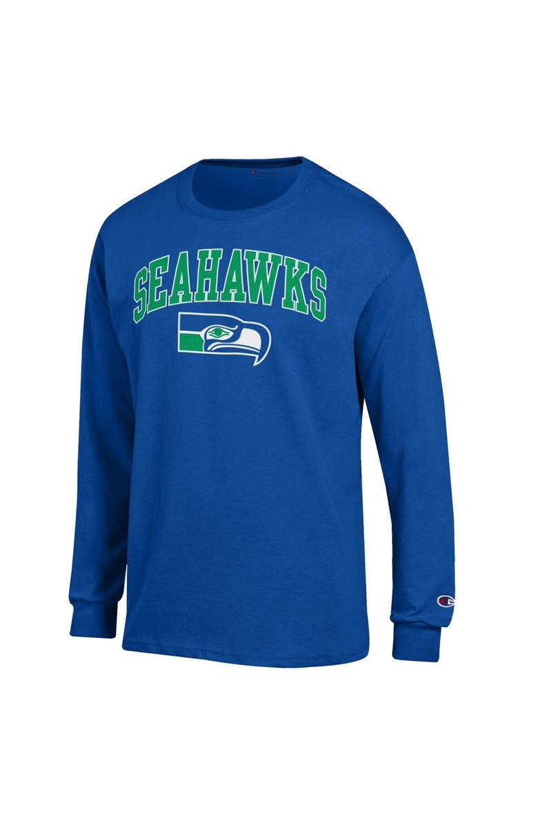 Champion Men's Champion Royal Seattle Seahawks Arch Over Logo Long Sleeve T-Shirt, Alternate, color, Royal