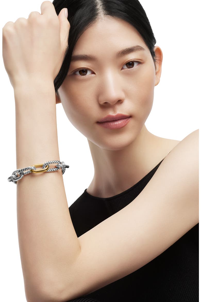 DY Madison Large Bracelet with 18K Gold, 13.5mm, Alternate, color, SILVER