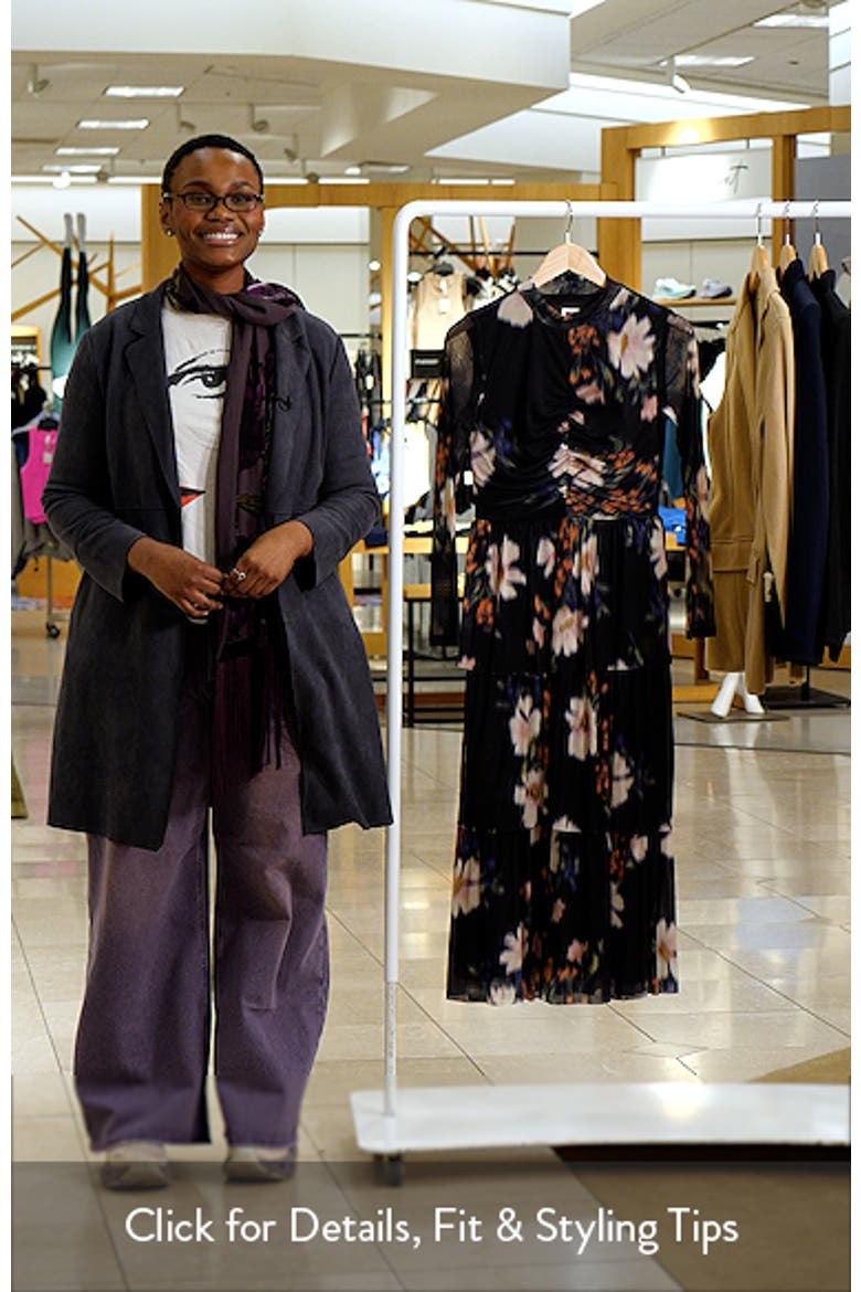 Tiered Ruffle Floral Print Long Sleeve Dress video