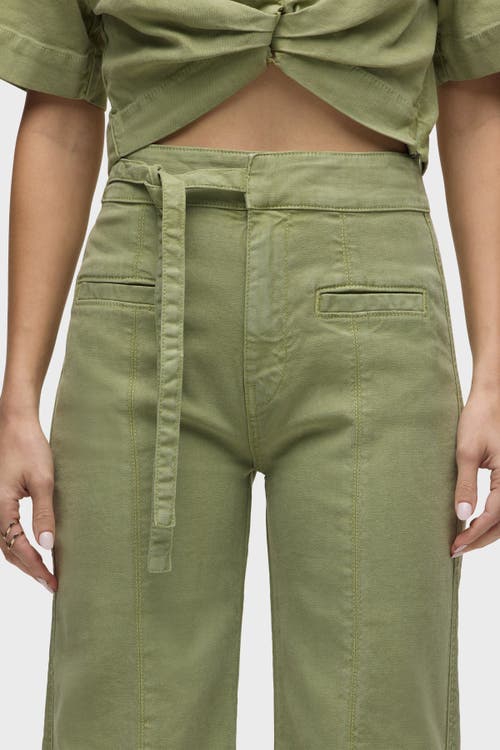 Hudson Jeans Knotted Button Down Shirt In Green