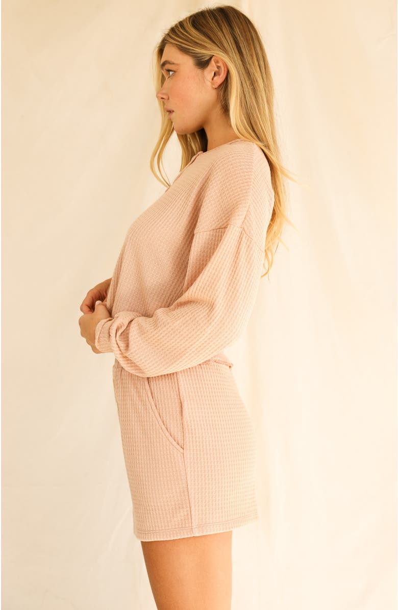 Dippin Daisys Cozy Comfy Stretch Waist Shorts, Alternate, color, Nude