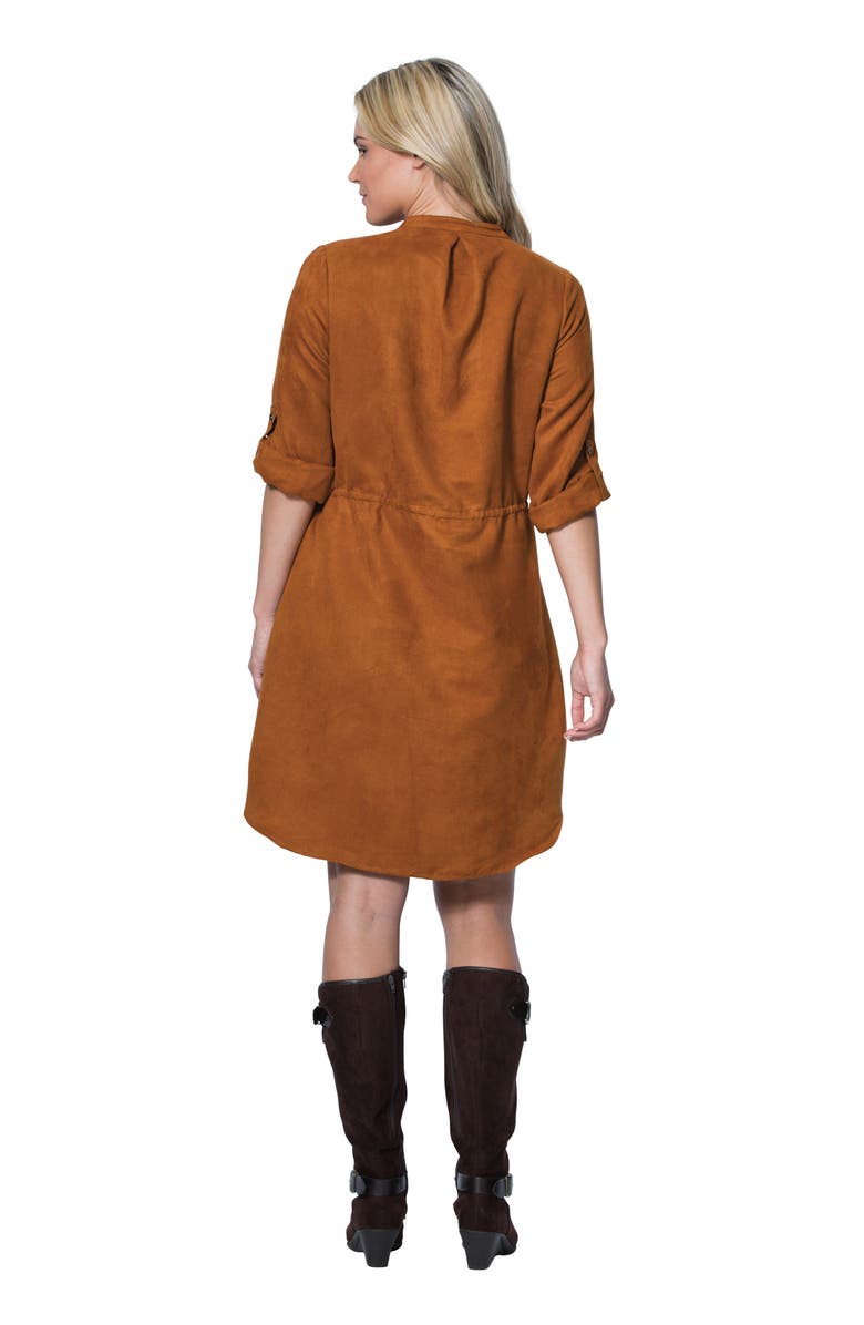 Swim 365 Laser-Cut Off-The-Shoulder Swim Dress, Alternate, color, Black