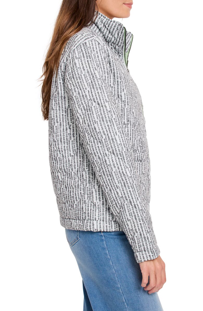 NZ ACTIVE by NIC+ZOE Throw-On Abstract Print Quilted Jacket, Alternate, color, Grey Multi