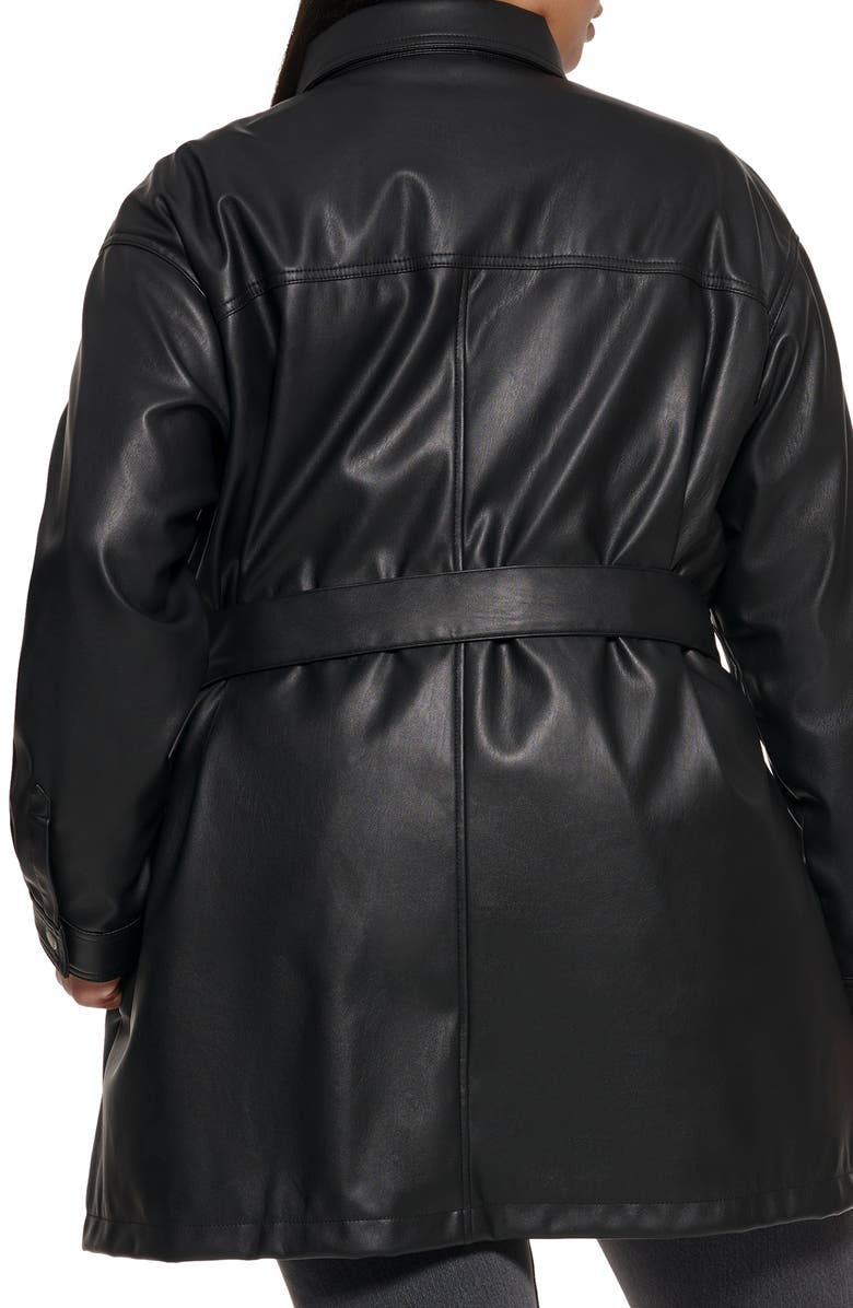 Levi's<sup>®</sup> Belted Water Resistant Faux Leather Shacket, Alternate, color,
