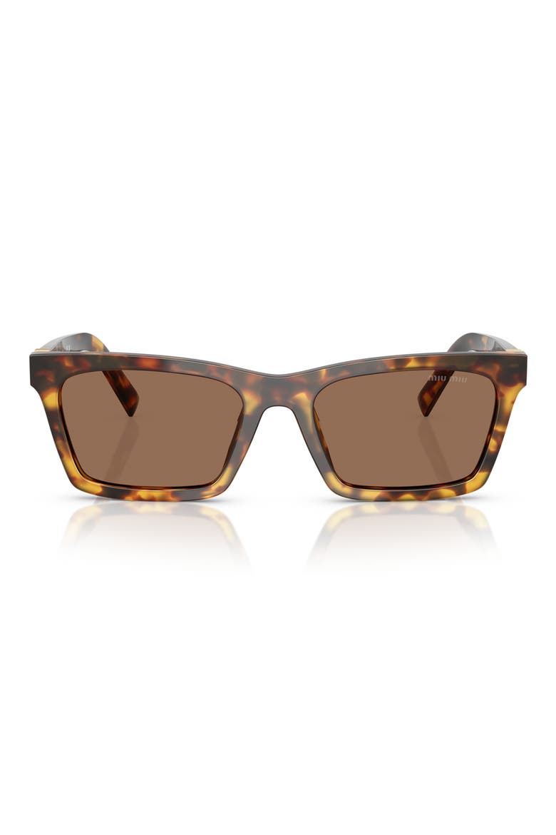 55mm Rectangular Sunglasses, Alternate, color, HONEY HAVANA / DARK BROWN