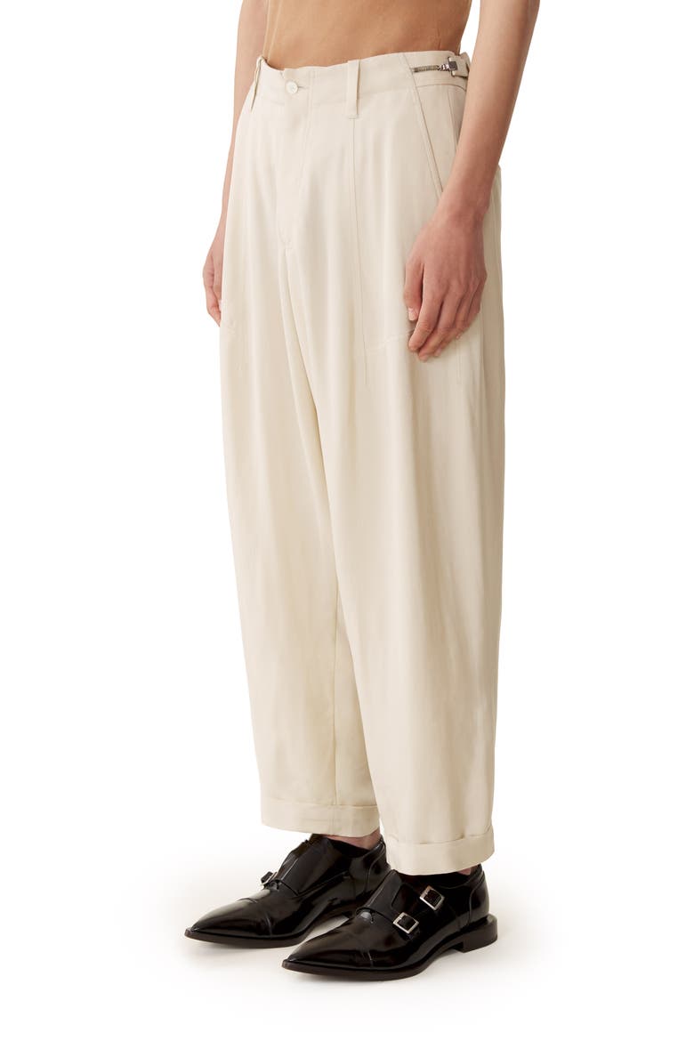 Loose-Fit Pants In Viscose, Alternate, color, Milk