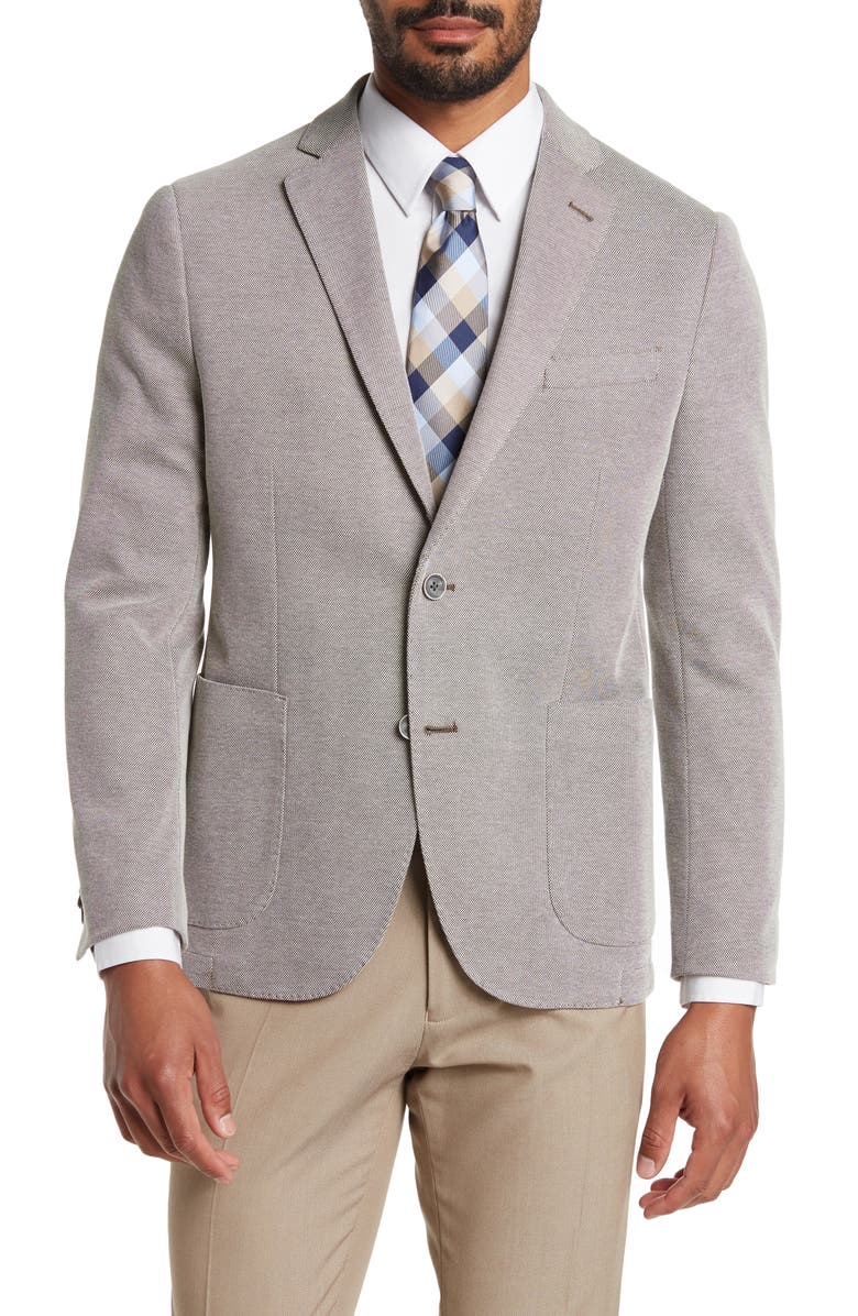 SAVILE ROW CO Grey Knit Blazer, Main, color, 