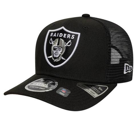Men's New Era Black Las Vegas Raiders Main Trucker 9SEVENTY Stretch-Snap Hat