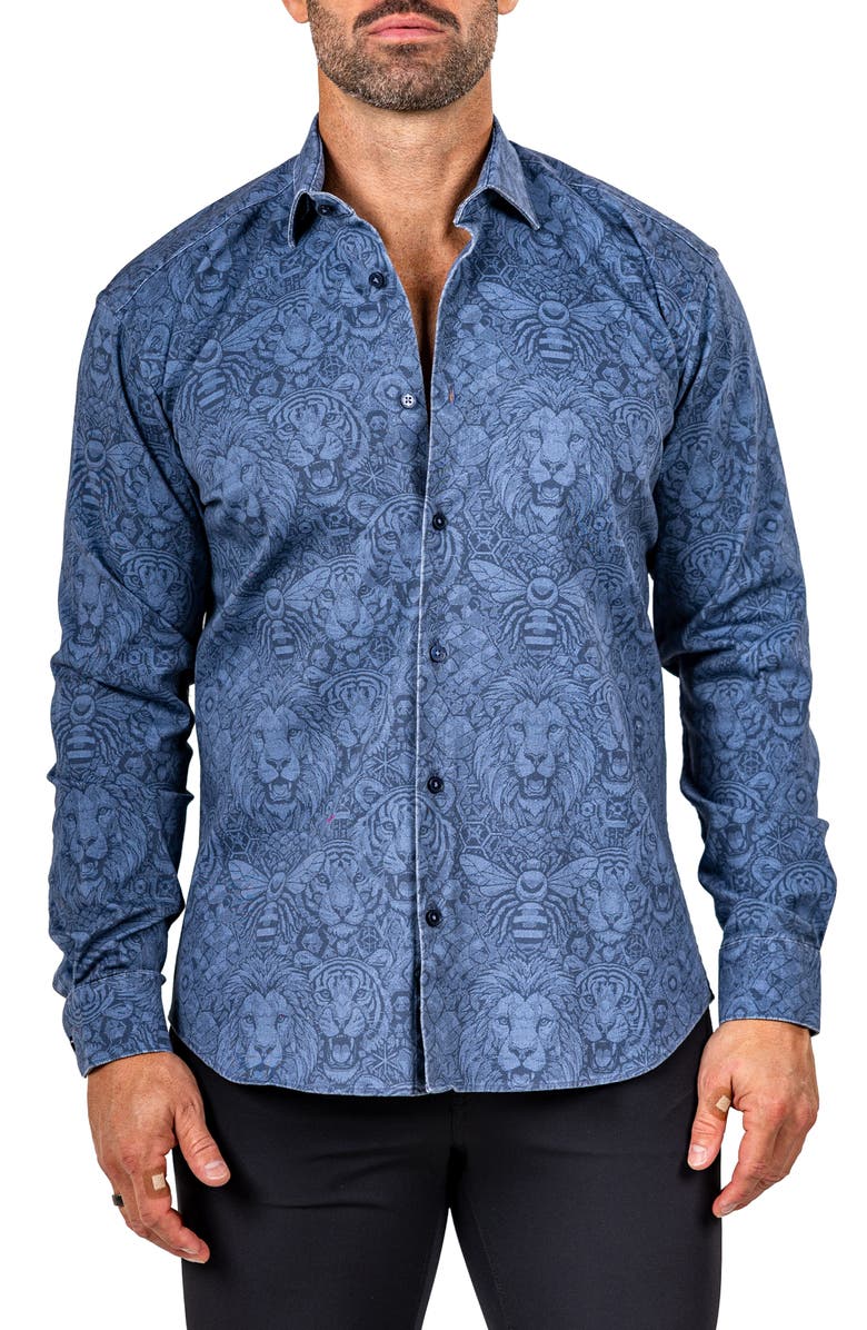 Maceoo Fibonacci Marthy Contemporary Fit Button-Up Shirt, Main, color, 