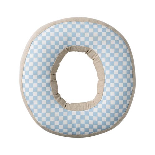 Storied Home Sky Blue Patterned Cotton O Pillow In Blue