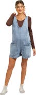 PinkBlush Denim Scoop Neck Short Overall