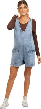 PinkBlush Denim Scoop Neck Short Overall