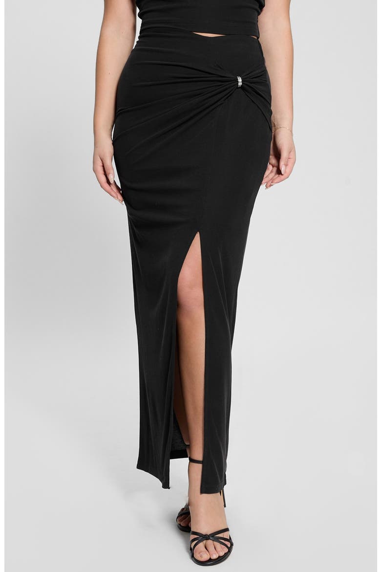Aimee Embellished Ring Maxi Skirt, Main, color, BLACK-BLACK
