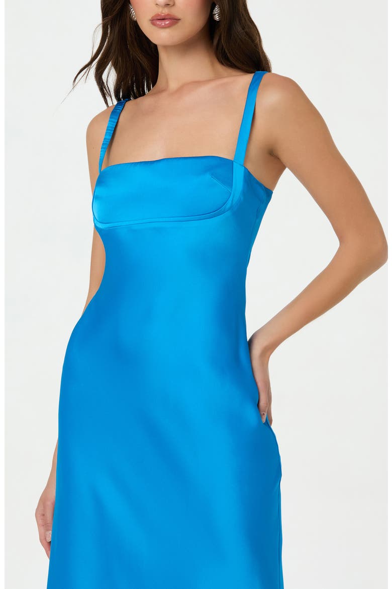 Stacie Satin Maxi Dress, Alternate, color, AZURE BLUE